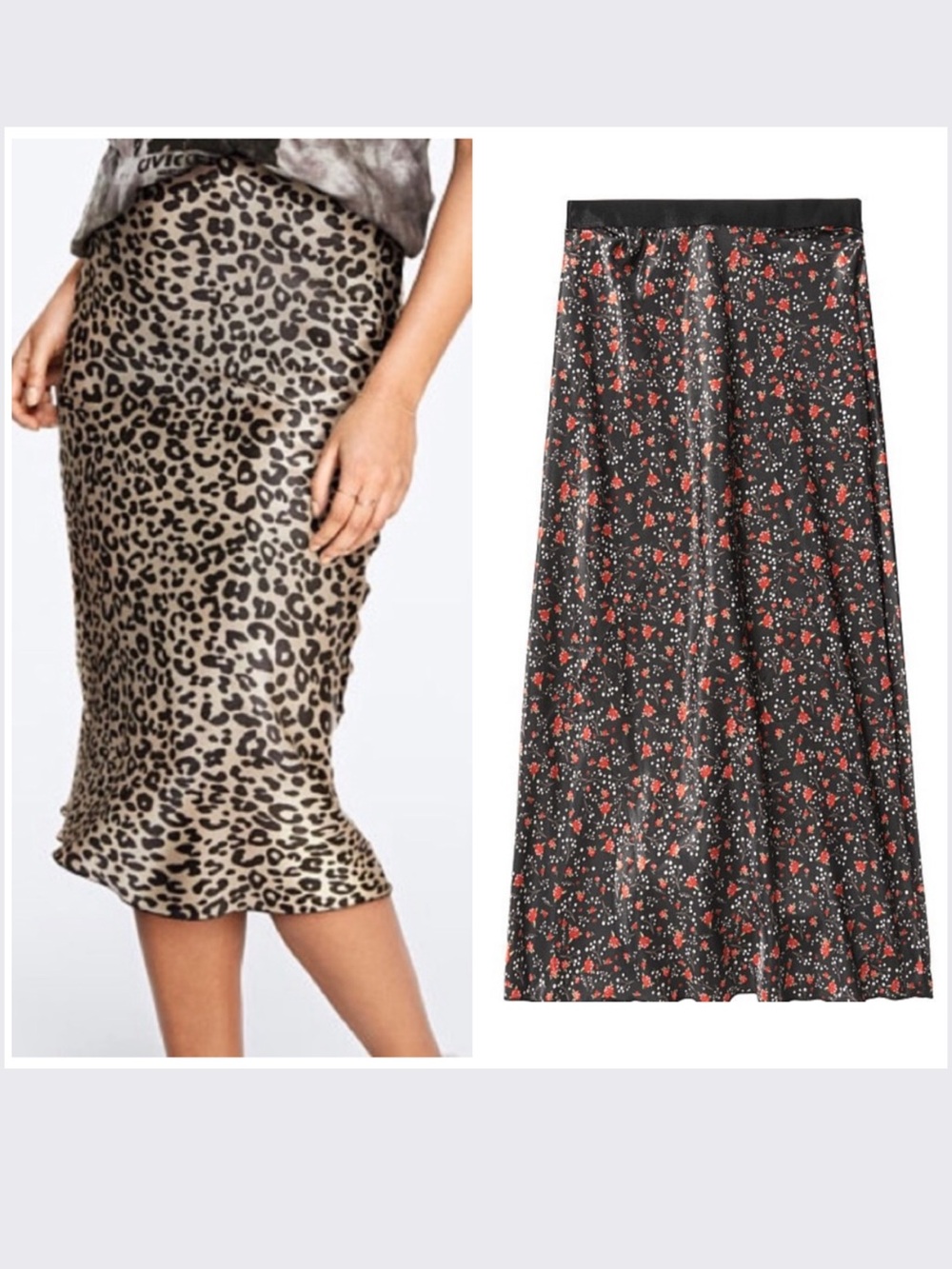 2 NWT PINK VICTORIA’S SECRET Leopard Satin Skirt / M